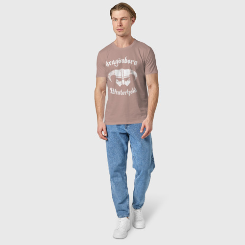 Мужская футболка хлопок с принтом Skyrim, вид сбоку #3