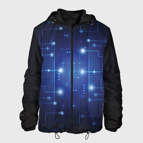Мужская куртка 3D с принтом Технология, вид спереди #2