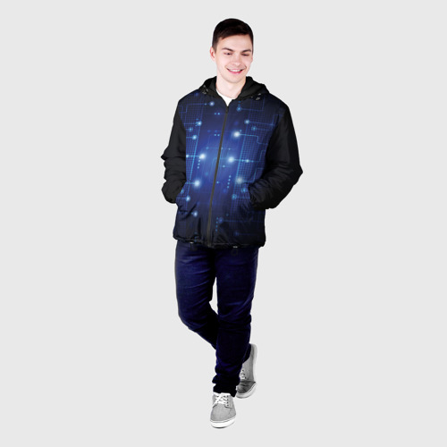 Мужская куртка 3D с принтом Технология, фото на моделе #1