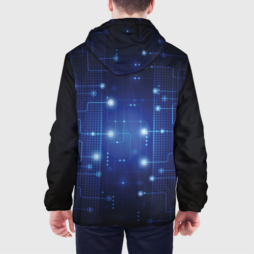 Мужская куртка 3D с принтом Технология, вид сзади #2