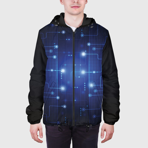 Мужская куртка 3D с принтом Технология, вид сбоку #3