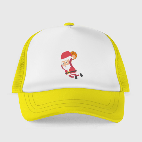 Детская кепка тракер Новогодний баскетбол, цвет желтый - фото 2