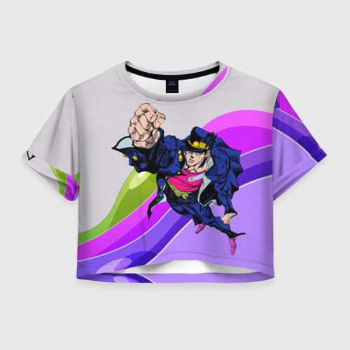 Женская футболка Crop-top 3D JoJo Jotaro, цвет 3D печать