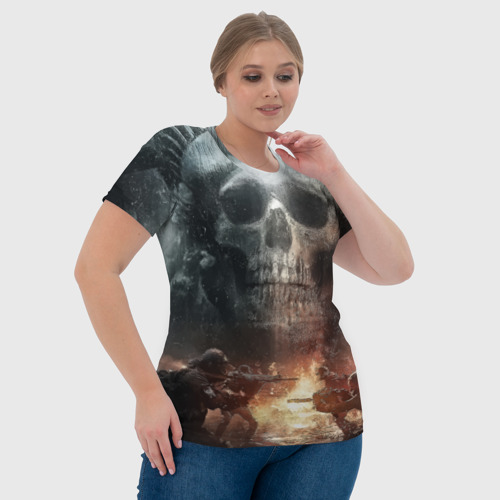Женская футболка 3D Battlefield Череп, цвет 3D печать - фото 6