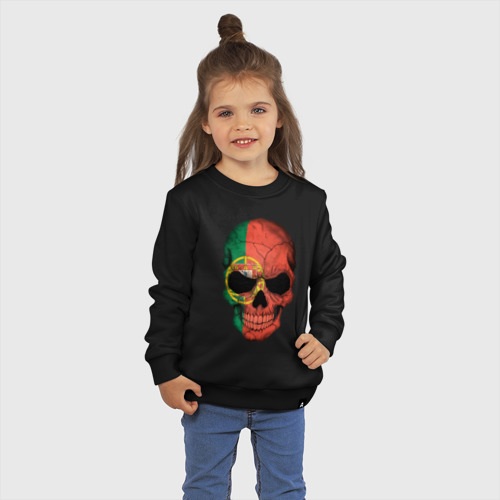 Детский свитшот хлопок Череп - Португалия, цвет черный - фото 3