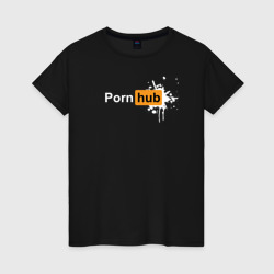 Женская футболка хлопок Pornhub с пятном