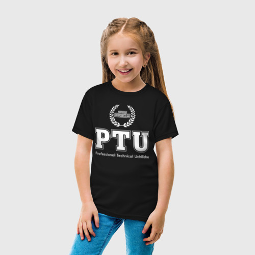 Детская футболка хлопок ПТУ, цвет черный - фото 5