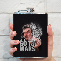 Фляга Илон Маск с дымящей ракетой Falcon в руке - Let's go to Mars - фото 2