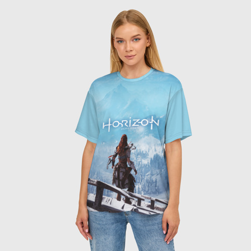 Женская футболка oversize 3D Horizon Zero Dawn, цвет 3D печать - фото 3