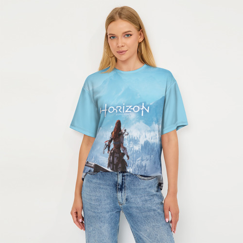 Женская футболка oversize 3D Horizon Zero Dawn, цвет 3D печать - фото 5