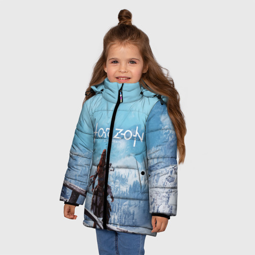 Зимняя куртка для девочек 3D Horizon Zero Dawn, цвет красный - фото 3