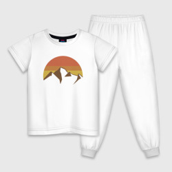 Детская пижама хлопок Вершины гор и осеннее солнце