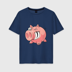 Женская футболка хлопок Oversize Свин