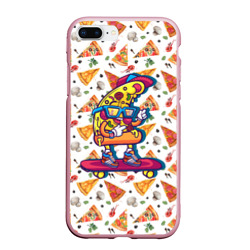 Чехол для iPhone 7Plus/8 Plus матовый Пицца на скейте