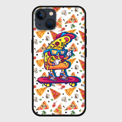 Чехол для iPhone 14 Plus Пицца на скейте