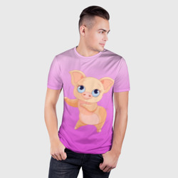 Мужская футболка 3D Slim Танцующая Свинка - фото 2