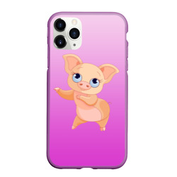 Чехол для iPhone 11 Pro Max матовый Танцующая Свинка