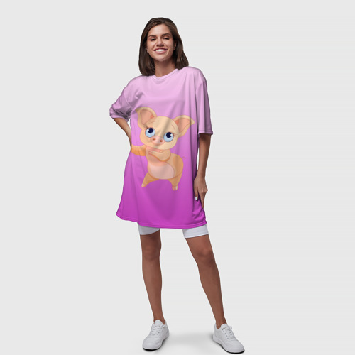 Платье-футболка 3D Танцующая Свинка, цвет 3D печать - фото 5