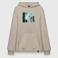 Худи SuperOversize хлопок Орёл над хвойным лесом