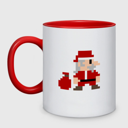 Кружка двухцветная Pixel Santa