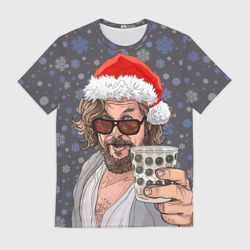 Мужская футболка 3D Большой Лебовски - Санта