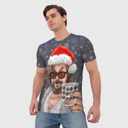 Мужская футболка 3D Большой Лебовски - Санта - фото 2