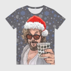 Женская футболка 3D Большой Лебовски - Санта