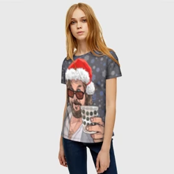 Женская футболка 3D Большой Лебовски - Санта - фото 2