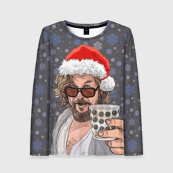 Женский лонгслив 3D Большой Лебовски - Санта