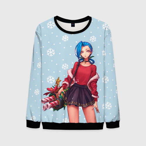 Мужской свитшот 3D New Year Jinx, цвет черный