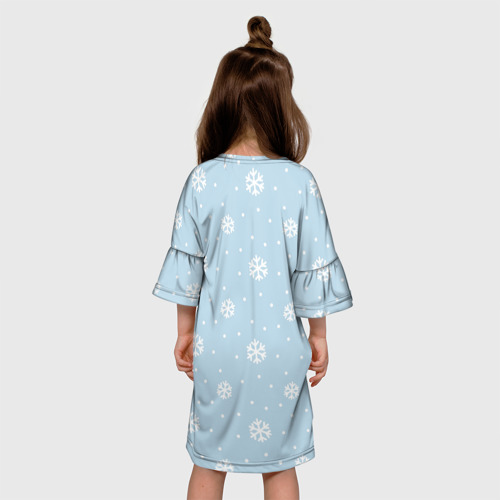Детское платье 3D с принтом New Year Jinx, вид сзади #2