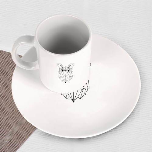 Набор: тарелка + кружка Полигональная сова - фото 3