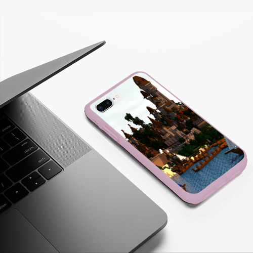 Чехол для iPhone 7Plus/8 Plus матовый Minecraft, цвет розовый - фото 5
