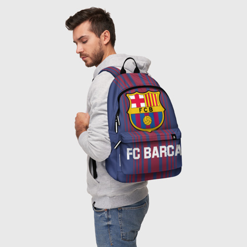 Рюкзак 3D с принтом РЮКЗАК FC BARCA, фото на моделе #1