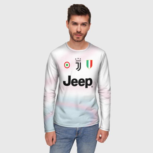 Мужской лонгслив 3D с принтом Juventus EA Sports, фото на моделе #1