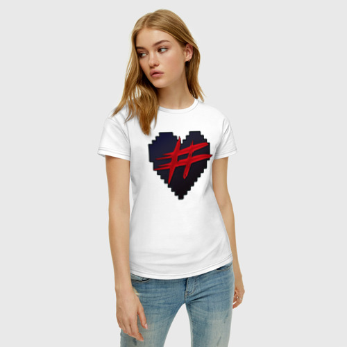 Женская футболка хлопок Френдзона логотип, цвет белый - фото 3