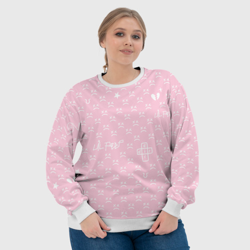 Женский свитшот 3D Lil Peep pink pattern - фото 6