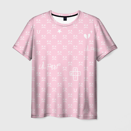 Мужская футболка 3D Lil Peep pink pattern Фото 01 Мужская футболка 3D Lil Peep pink pattern Фото 01