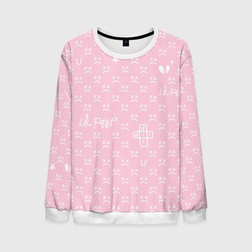 Мужской свитшот 3D Lil Peep pink pattern