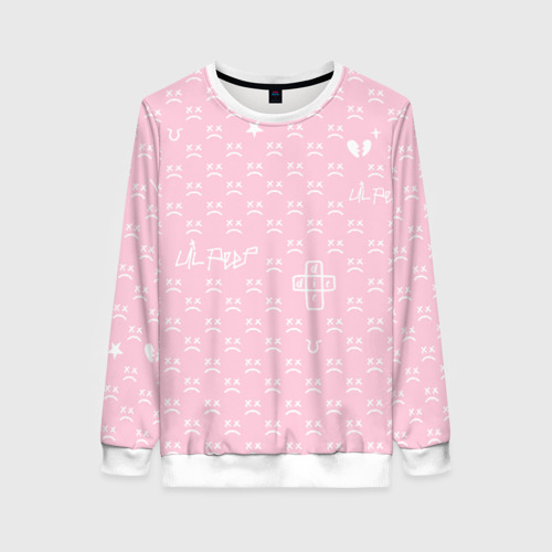 Женский свитшот 3D Lil Peep pink pattern, цвет 3D печать