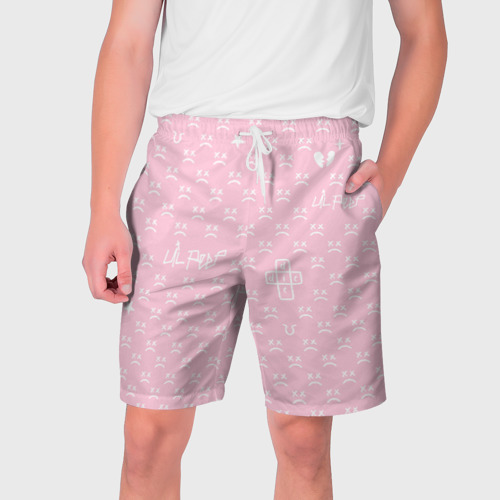 Мужские шорты 3D Lil Peep pink pattern, цвет 3D печать