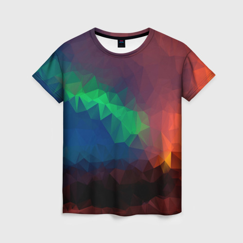 Женская футболка 3D Градиент Треугольники, цвет 3D печать