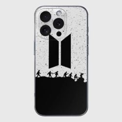 Чехол для iPhone 16 Pro Max силиконовый с защитой камеры BTS Stars БТС звёзды