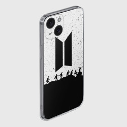 Чехол для iPhone 15 силиконовый с защитой камеры BTS Stars БТС звёзды - фото 2