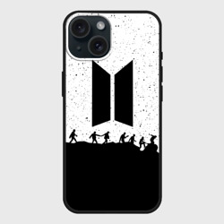Чехол силиконовый для Apple iPhone 15 матовый BTS Stars БТС звёзды