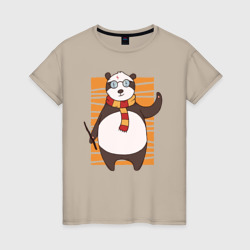 Женская футболка хлопок Панда волшебник