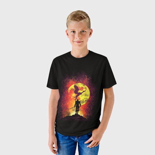 Детская футболка 3D с принтом The Witcher Geralt of Rivia, фото на моделе #1