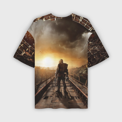 Мужская футболка oversize 3D Metro 2033 постапокалипсис, цвет 3D печать - фото 2