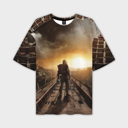 Мужская футболка oversize 3D Metro 2033 постапокалипсис