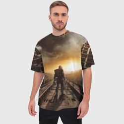 Мужская футболка oversize 3D Metro 2033 постапокалипсис - фото 2